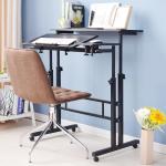 PRODESK Wheels Mobile Adjustable Laptop Computer Desk Car - Black